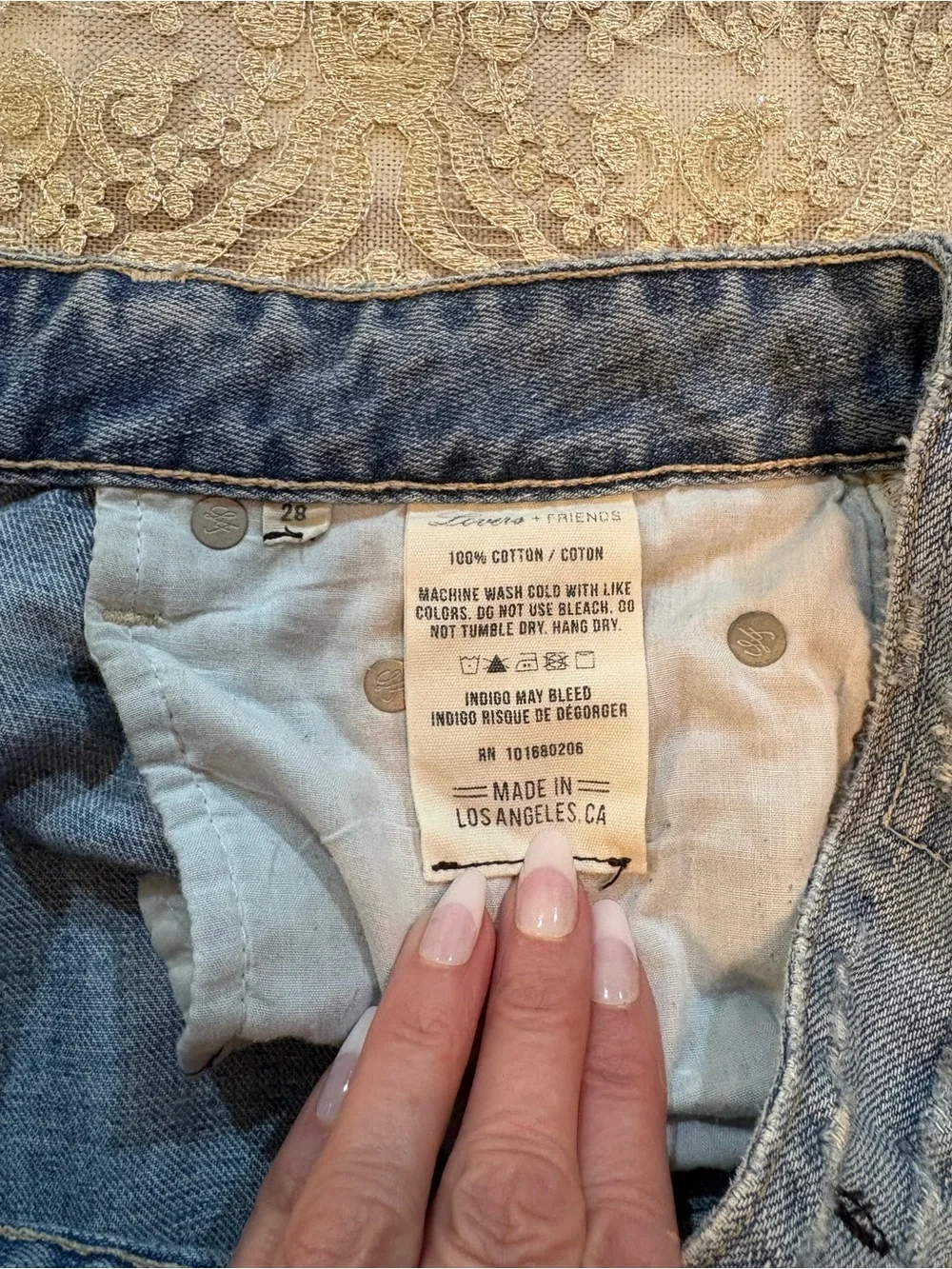 Lovers + Friends Distressed Denim Shorts | Size 28 | 100% Cotton | Premium Denim